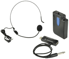 QTX | Système de microphone à bandeau sans fil compact avec émetteur ceinture et récepteur USB à brancher | Fréquence ultra-haute 863,2 MHz