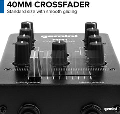 Gemini MM1 2 Channel Compact DJ Mixer