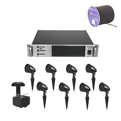 Omnitronic Weatherproof GSUB-8 In-Ground Subwoofer inc 8x Garden Speakers Sound System inc Amplifier