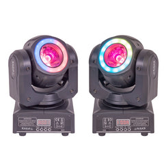 2x Ibiza Light MHBEAM40-FX LED faisceau à tête mobile 40W éclairage Disco DJ