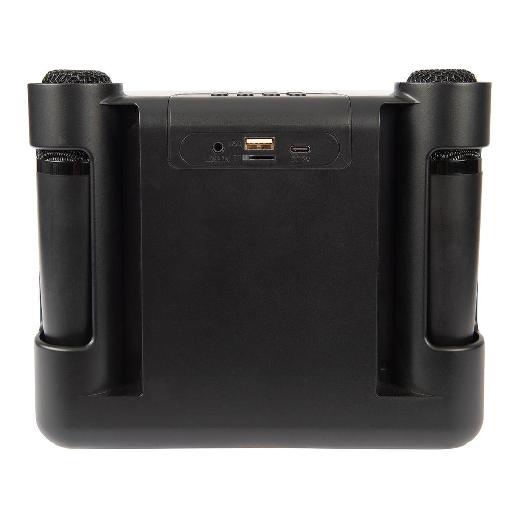 Machine Karaoké,Audio Maison Bluetooth,Haut Parleur Portable Avec Deux Microphones,Carte Aux Machine Karaoké,Audio Maison Bluetooth,Haut Parleur Portable Avec Deux Microphones,Carte Aux