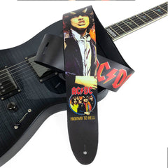Perris 11007 2.5" Acdc Highway To Hell Leather Guitar Strap