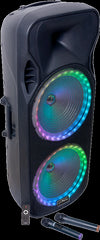 PLS PARTY-215RGB 2 x 15" 900W Portable Sound System with Wireless Microphones