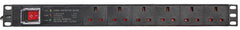PDU UK 6 voies Pulse avec protection contre les surtensions, prise 19" 1U 13A