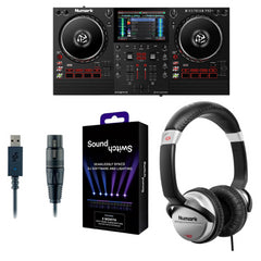Numark Mixstream Pro + Controller with SoundSwitch DMX Interface and HF125 DJ Headphones