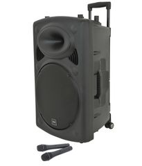 QTX QR15PA TWS Portable PA Speaker with TWS + UHF Wireless Microphones
