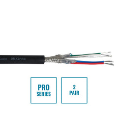 eLumen8 PRO Screened 2 Pair DMX Cable DMX2PRB, 100m Drum Black