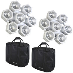 2x Citronic CosmoPAR-LE RGBW COB PAR Light White 7 x 40W LEDs with Retro Styling