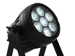 8x Spot Eurolite LED IP PAR 7x10W RGBL avec Flightcase