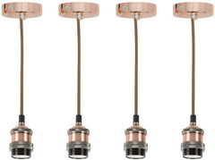 4x Lampes suspendues Lyyt Vintage en cuivre E27