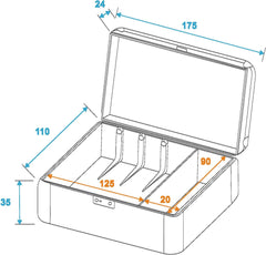 Roadinger Flightcase for 3 x Turntable Cartridges Vinyl Needle Ortofon Shure Headcart