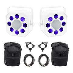 2x Equinox Shard 60W Moonflower (White Housing) inc. Bags, Clamps and Cables
