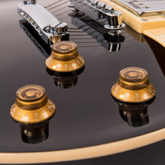 Vintage V100 Guitar- Chrome Hardware- Gloss Black