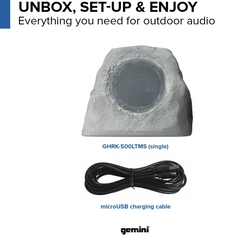 Gemini Sound GHRK-500LTMS-PR Bluetooth Rock Speaker Pair Garden