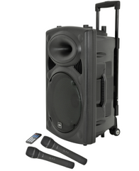 QTX QR12PA Portable PA Speakers with TWS + UHF Wireless Microphone