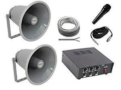 Système de sonorisation pour véhicule (12v) inc. Micro, haut-parleurs et ampli