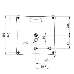 Hilec Stick-SW Support d'enceinte de sonorisation Base carrée de 35 mm Blanc