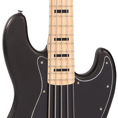 Vintage Vj75 5 String Bass - Maple Fb - Gloss Black