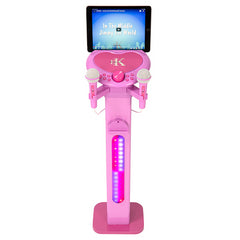 Einfache Karaoke-Bluetooth-Karaoke-Maschine mit Singalong-Sockel für Kinder, Rosa
