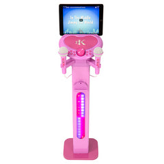 Einfache Karaoke-Bluetooth-Karaoke-Maschine mit Singalong-Sockel für Kinder, Rosa