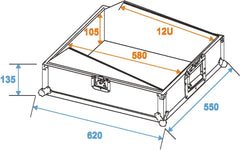 Roadinger Mixer Case Pro Mcbl-19, 12U