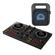 Pioneer DDJ200 Smart DJ-Controller für Smartphones und Streaming plus tragbarer QTX-Bluetooth-Lautsprecher
