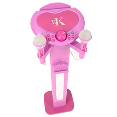 Einfache Karaoke-Bluetooth-Karaoke-Maschine mit Singalong-Sockel für Kinder, Rosa