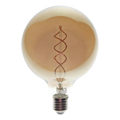 4W Dimmable LED G125 Globe Smoked Spiral Filament Lamp 2200K ES