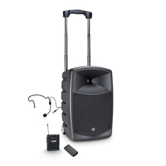 LD Systems ROADBUDDY 10 HS B5 Batteriebetriebener Bluetooth-Lautsprecher mit Mixer, Bodypack und Headset