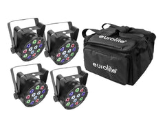Eurolite 4 x Mini Par Spotlight Batterie avec étui