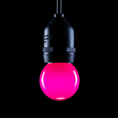 Prolite 1W LED Polycarbonate Golf Ball Lamp, BC Pink
