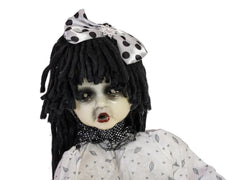 EUROPALMS Halloween Figure Girl on rocking Horse, animated, 72cm