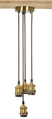lyyt Quad E27 Pendant Cord Set Antique Gold
