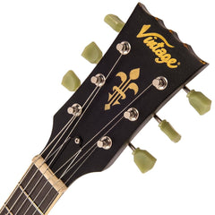 Vintage V100 Icon - Distressed Black Over Sunburst