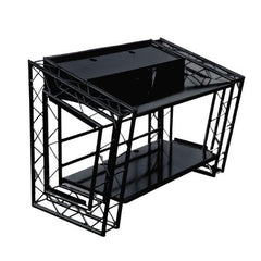 LiteConsole MKII Schwarzes DJ-Konsolenpult, Rednerpult, Präsentationsständer, tragbar, zusammenklappbar
