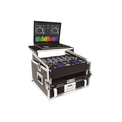 15-4140 BST RMC6U Flightcase Mixer Rack avec étagère pour ordinateur portable 19" 10U + 4U Flight Case DJ PA *Stock B