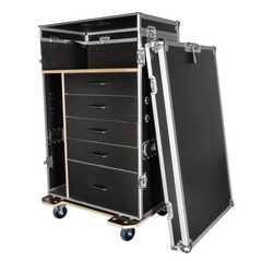 Showgear Drawer Case 2 Production Flightcase 5 drawers + 2 work surfaces
