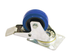 Roadinger Lenkrolle 80 mm blau mit Bremse