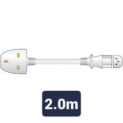 Câble d'alimentation Mercury Prise UK - IEC Blanc 2,0 m