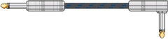 Citronic Braid Gitarrenkabel R/A Blau/Schwarz 3m