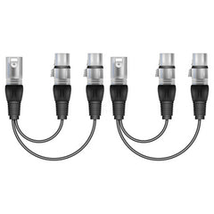 Bundle of two Soundlab 1x XLR Male to 2x XLR Female Splitter