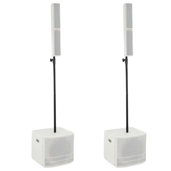 2x Db Technologies ES 503 White 1000W Bluetooth 12" Active Column Speaker System