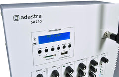 Adastra SA240 Secure Lockable Wall Amplifier 100V with UHF Mic & DAB+ Media Player