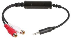 Ground Loop Isolator, 3.5mm Plug to L/R phono (RCA) Sockets