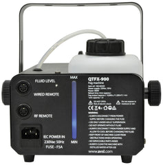 Machine à brouillard QTFX-900 900 W avec télécommande sans fil + fluide de fumée 5 L DJ Disco