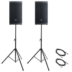 2x Audiophony Myos10A Active Loudspeaker 10″ - 700W RMS + Stands & Cables