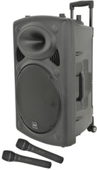 QTX QR15PABT Portable PA with Bluetooth inc 2x Wireless Mics *B-Stock