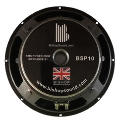 BishopSound 10" BSP10 Haut-parleur gamme complète en acier pressé 250 W RMS 8Ω