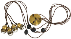 lyyt Quad E27 Pendant Cord Set Antique Gold