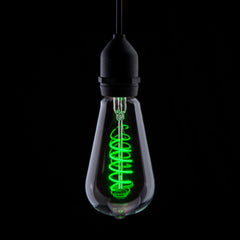 Prolite 4W LED ST64 Spiral Funky Filament Lampe ES, Grün